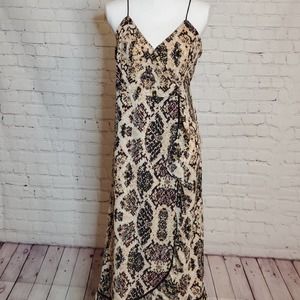 Angie Beige print Sleeveless  Dress L NWT I165